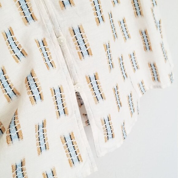 Pure Jill J. Jill Easy Button Front Boho Embroidered 3/4 Sleeve Blouse XL Cream - Picture 14 of 16